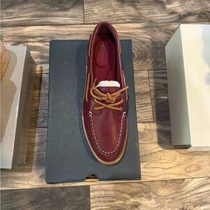 Sperry Red and Tan Boat Shoes Classic Design